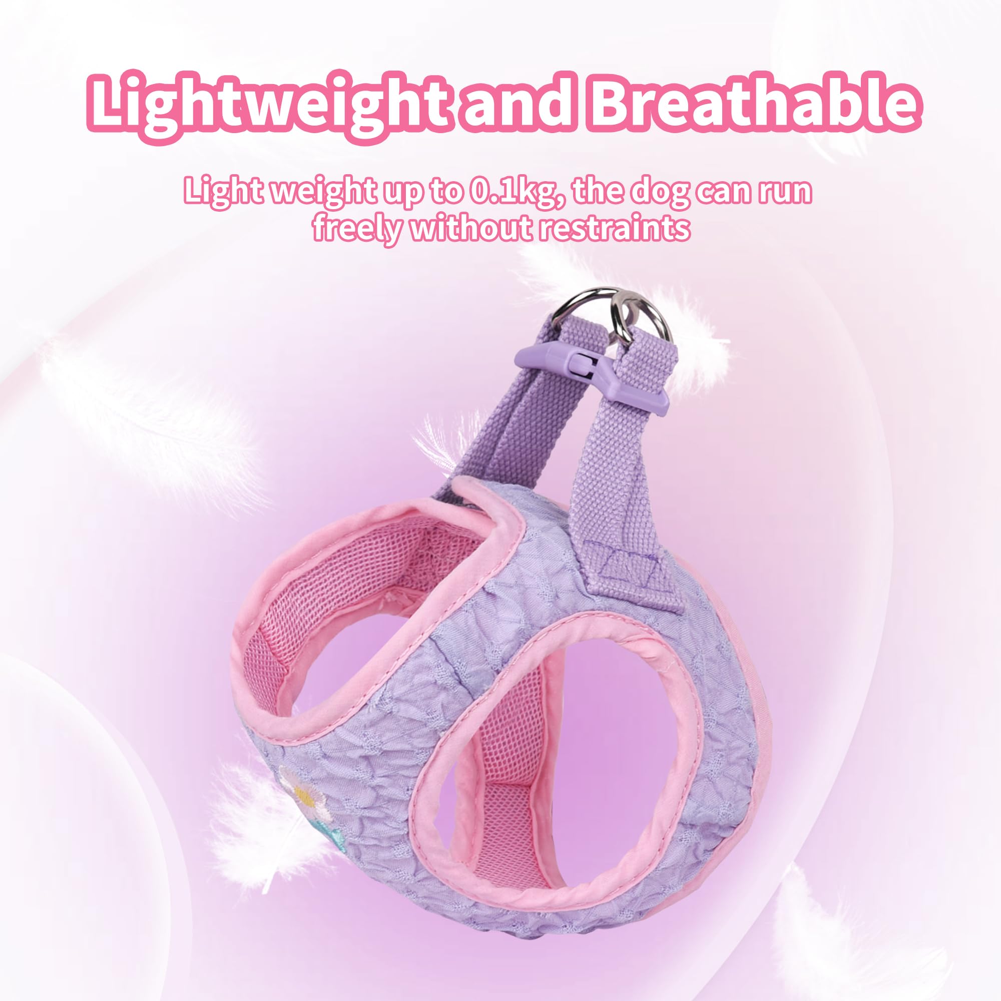 Aiitle Pet Supply Step In Dog Vest Harness, No Pull Dog Harness With A Leash, All Weather Breathable Mesh, Magic Tape Design, Ad